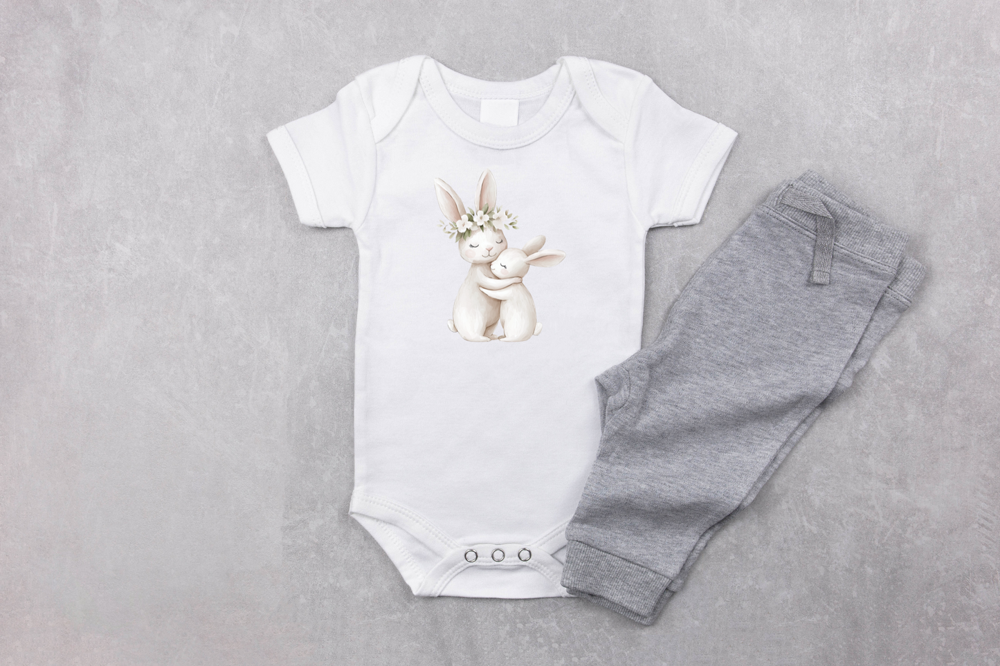 Bügelbild Hase Mama&Mini