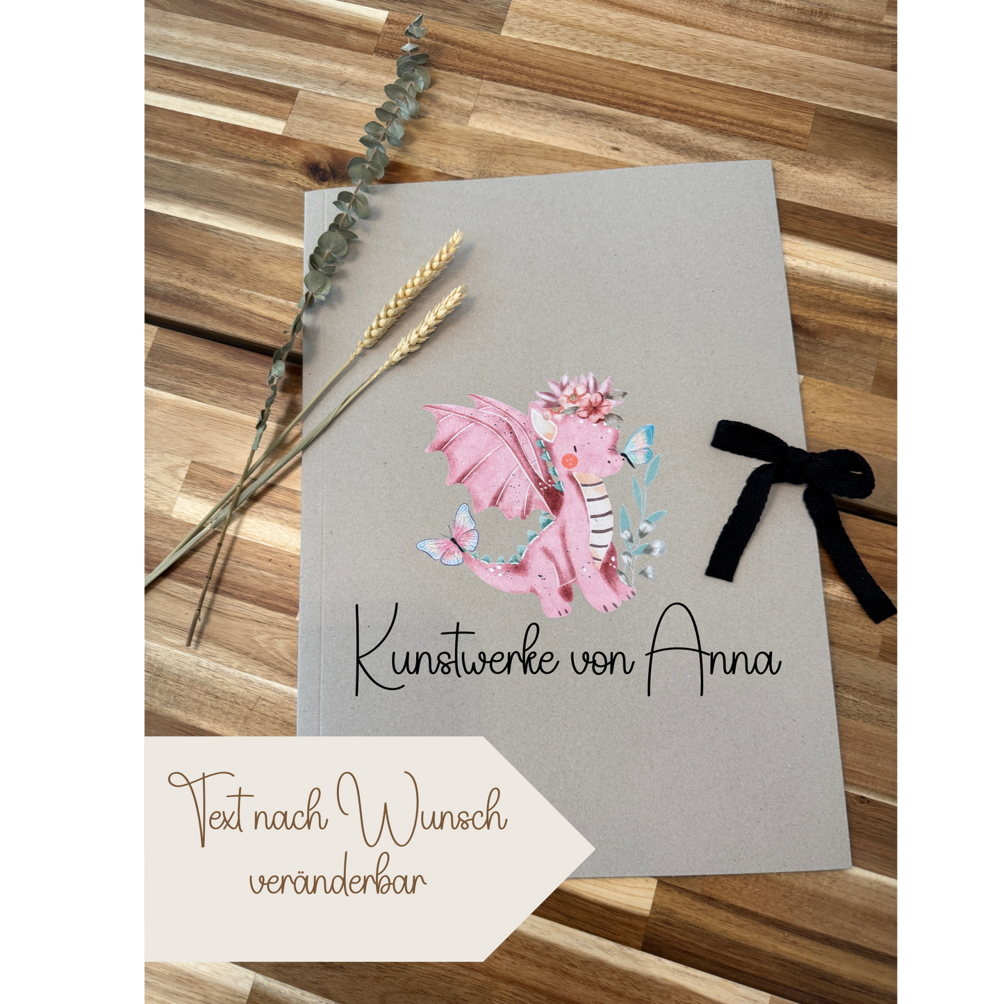 Kunstmappe pinker Drache