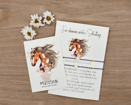 SET Pferd Mutmacherarmband & Mutstein